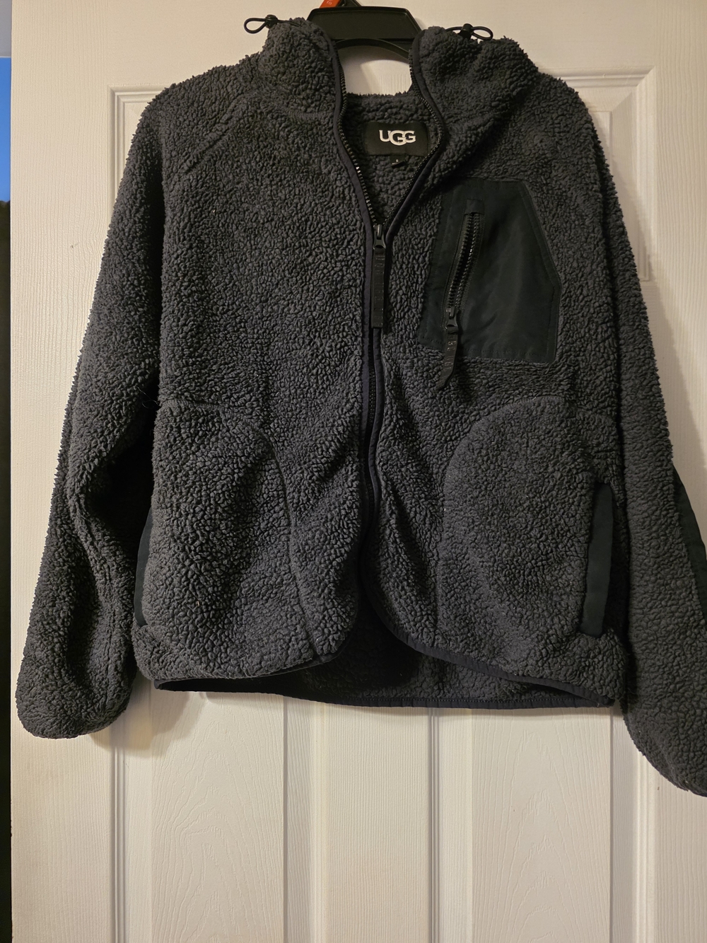 UGG Charcoal Sherpa Puffer Jacket with Hood